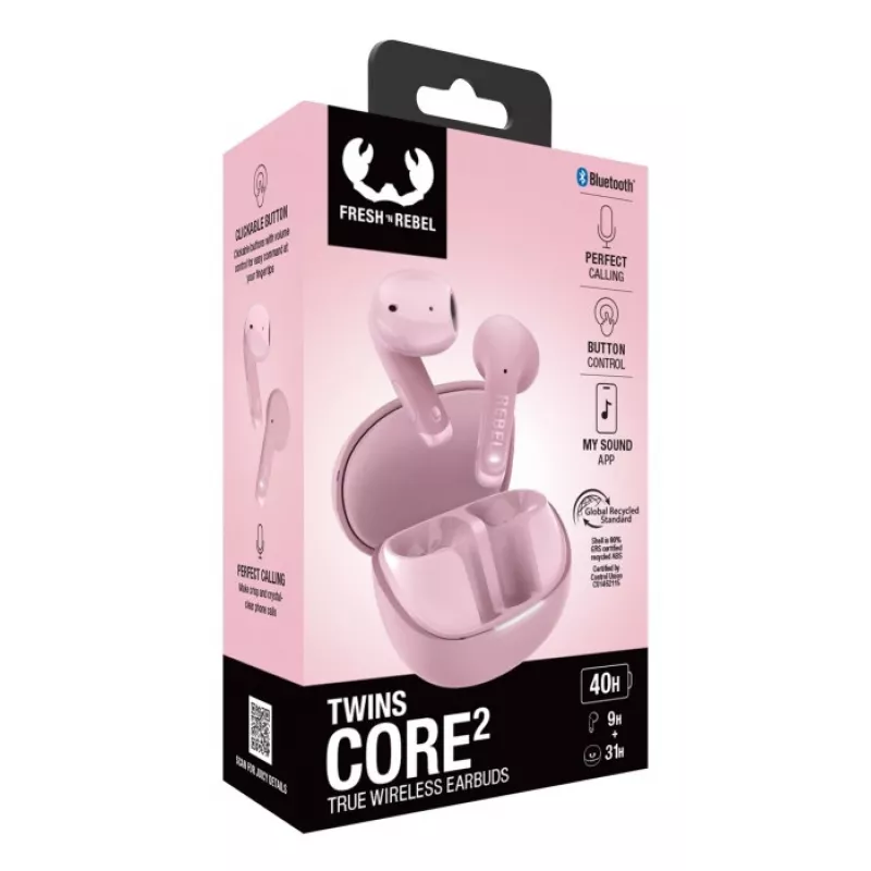 Hama Twins Core 2 Headset True Wireless Stereo (TWS) Ενδοωτικά Κλήσεις/Μουσική USB Type-C Bluetooth Ροζ
