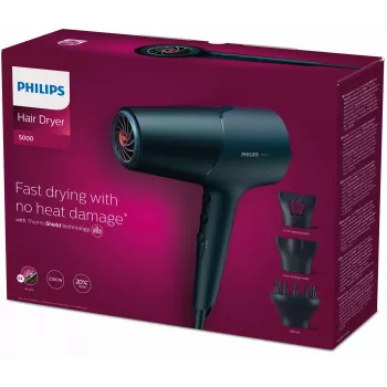 Philips 5000 series BHD512/20 Στεγνωτήρας Μαλλιών, Μπλε, Κρίκος Ανάρτησης, 2300 W, 220-240 V
