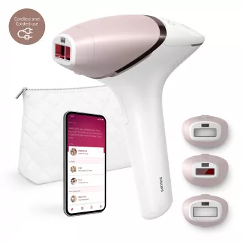 Συσκευή Αποτρίχωσης IPL Philips Lumea 9000 Series BRI955/01 — SenseIQ, Μπαταρία, Χρυσό/Λευκό, Ολόκληρο Πόδι 8,5 Λεπ.