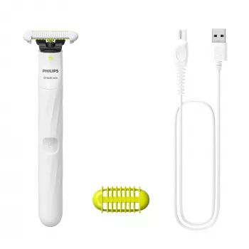 Philips Norelco OneBlade OneBlade QP1924/22 Intimate, ενσωματωμένη μπαταρία, υγρό και στεγνό, λευκό