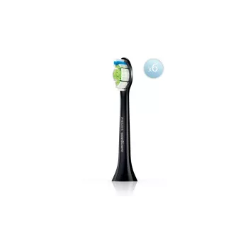 Ανταλλακτικές κεφαλές οδοντόβουρτσας Philips HX6066/88 Optimal White, συσκευασία 6 τεμ., μαύρο, διάστημα αντικατάστασης 3 μηνών