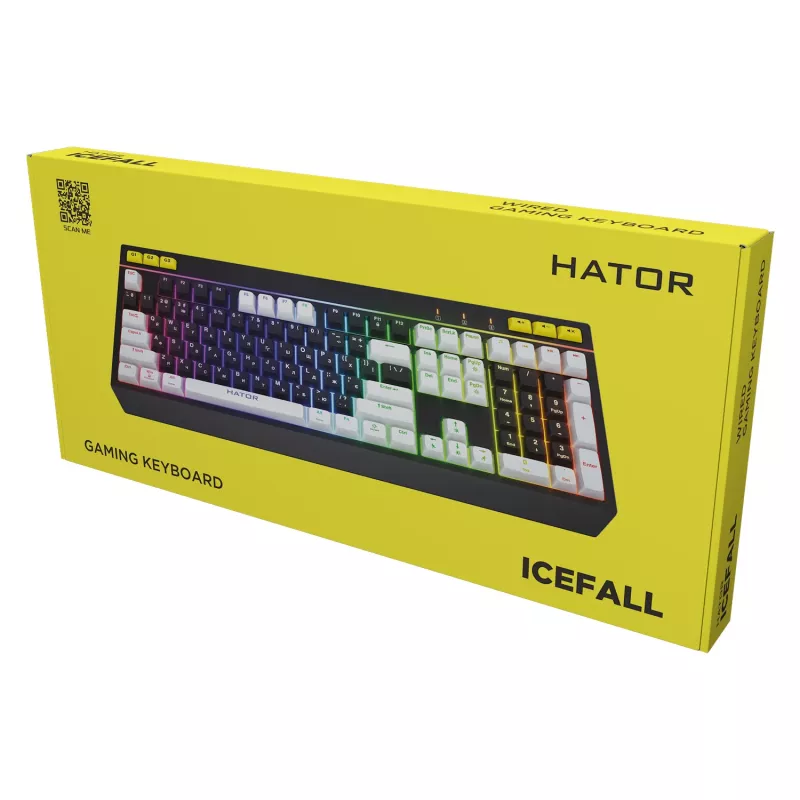 HATOR Icefall Πληκτρολόγιο Gaming USB QWERTY US English Μαύρο RGB LED