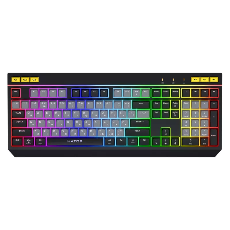 HATOR Icefall Πληκτρολόγιο Gaming USB QWERTY US English Μαύρο RGB LED