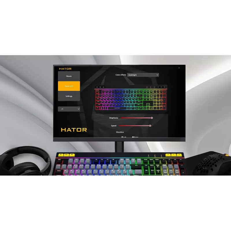 HATOR Icefall Πληκτρολόγιο Gaming USB QWERTY US-Αγγλικά Λευκό Full-Size RGB LED