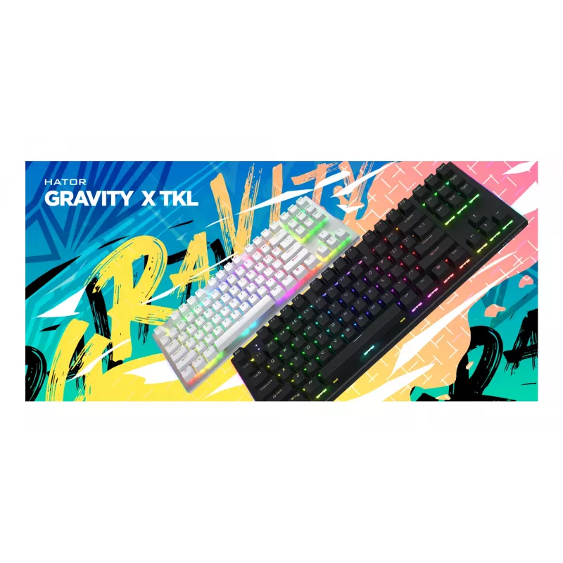 HATOR Gravity X TKL Πληκτρολόγιο Gaming USB QWERTY US English Λευκό