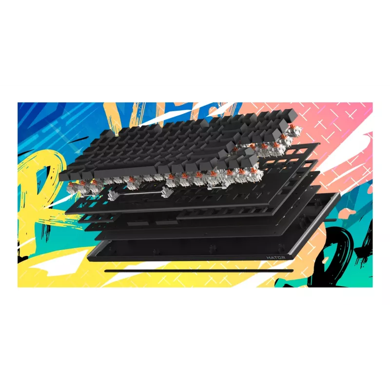 HATOR Gravity X TKL Πληκτρολόγιο Gaming USB QWERTY US English Λευκό