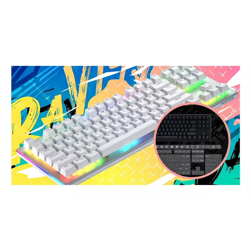 HATOR Gravity X TKL Πληκτρολόγιο Gaming USB QWERTY US English Λευκό