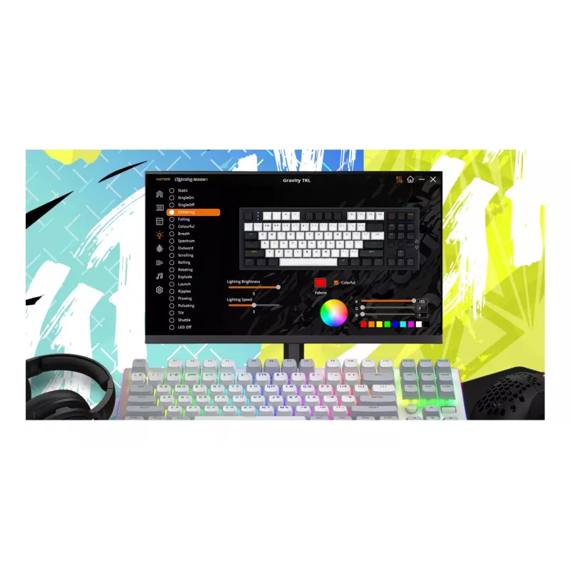 HATOR Gravity TKL Πληκτρολόγιο Gaming USB QWERTY US English Λευκό