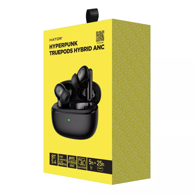 HATOR Hyperpunk Truepods Hybrid ANC Headset True Wireless Stereo (TWS) In-Ear Κλήσεις/Μουσική Bluetooth Μαύρο