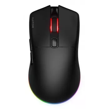 HATOR Pulsar 3 Wireless, μαύρο - Οπτικό Κίτρινο 100M Switches PixArt PMW 3311 (HTM630)