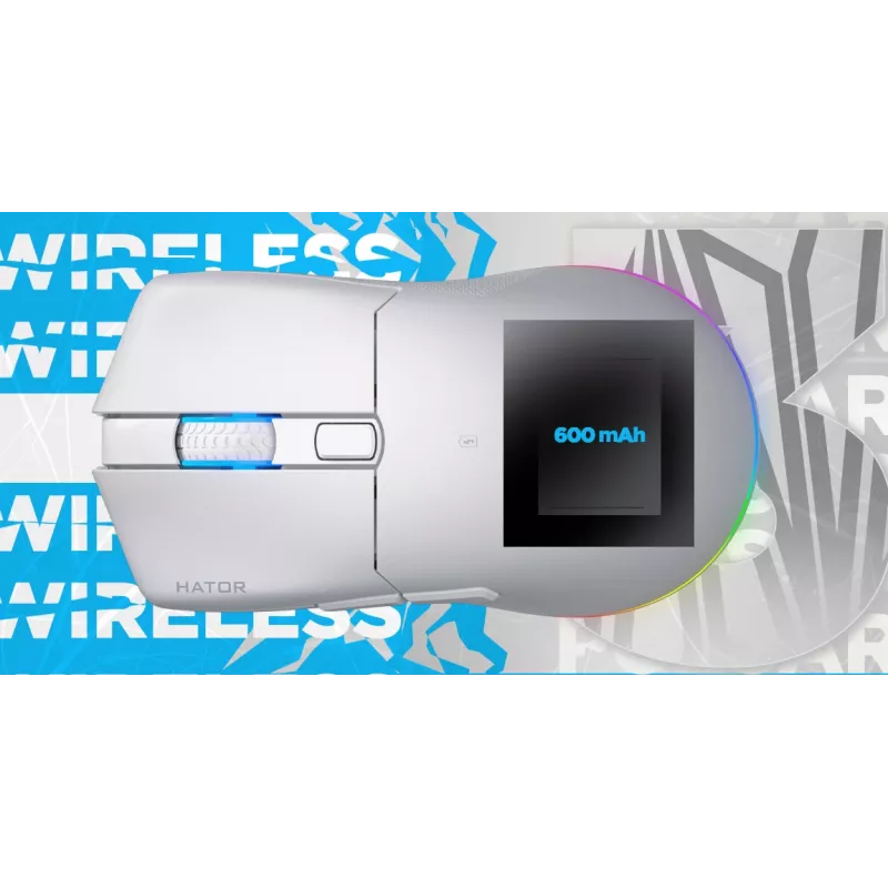 HATOR Pulsar 3 Wireless, μαύρο - Οπτικό Κίτρινο 100M Switches PixArt PMW 3311 (HTM630)