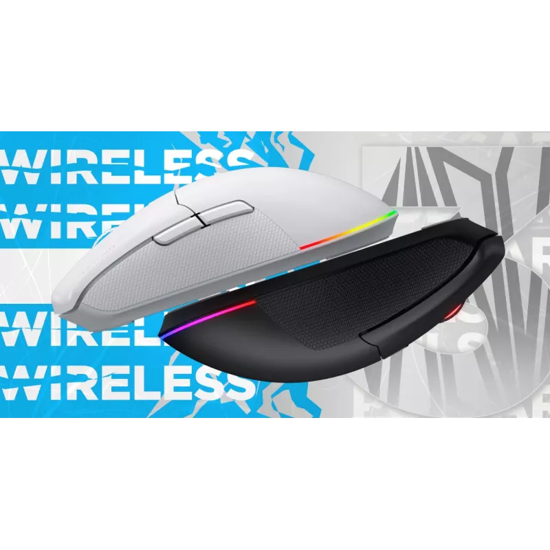 HATOR Pulsar 3 Wireless, λευκό - Οπτικό Κίτρινο 100M Switches PixArt PMW 3311 (HTM631)