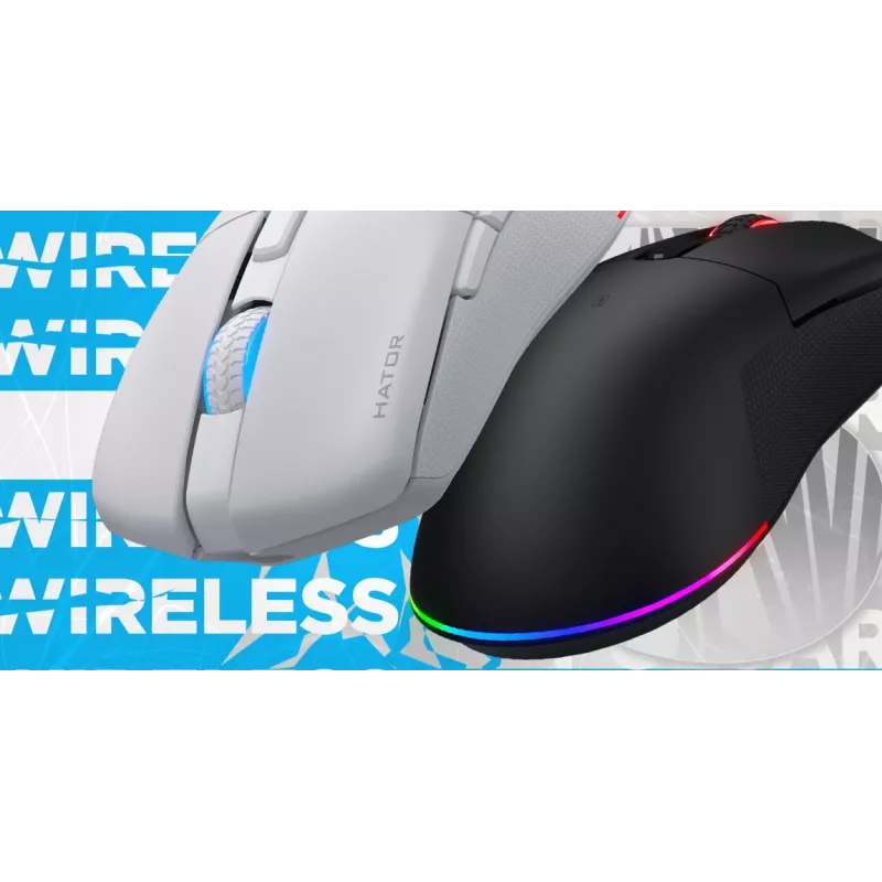 HATOR Pulsar 3 Wireless, λευκό - Οπτικό Κίτρινο 100M Switches PixArt PMW 3311 (HTM631)