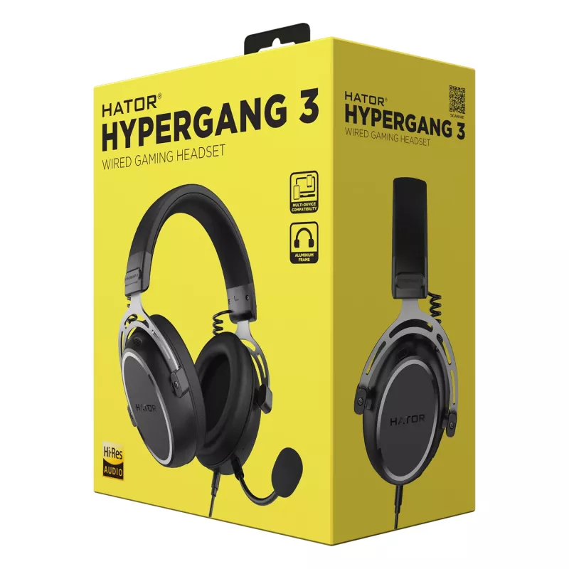 HATOR HYPERGANG 3 Hi-Res Headset ενσύρματο Headband Gaming USB Type-C / USB Type-A Μαύρο