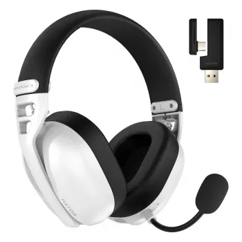 HATOR Hyperpunk 3 ασύρματο Headset Ενσύρματο & Ασύρματο Head-band Gaming USB Type-C / USB Type-A Bluetooth Λευκό