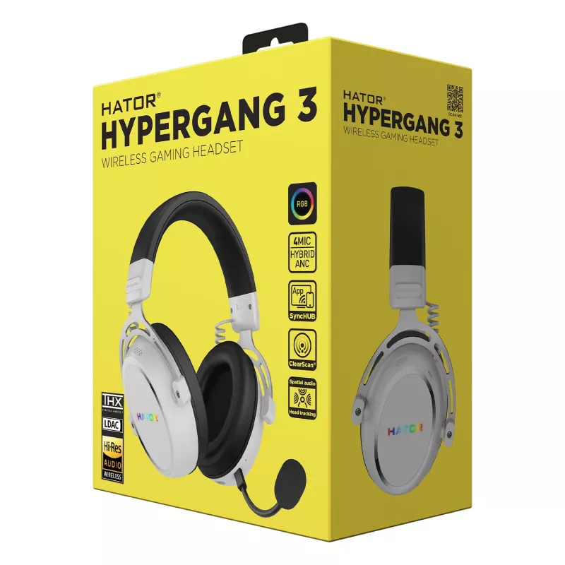 HATOR Hypergang 3 ασύρματο Headset Head-band Gaming USB Type-C / USB Type-A Bluetooth Λευκό