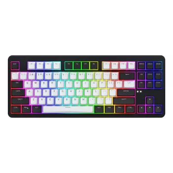 HATOR Rockfall 3 TKL Wireless, μαύρο, QMK/VIA, OMA-Profil λευκά-μαύρα keycaps Πληκτρολόγιο - γραμμικοί μηχανικοί hotswap διακόπτες - US - ANSI-Layout (HTK850)