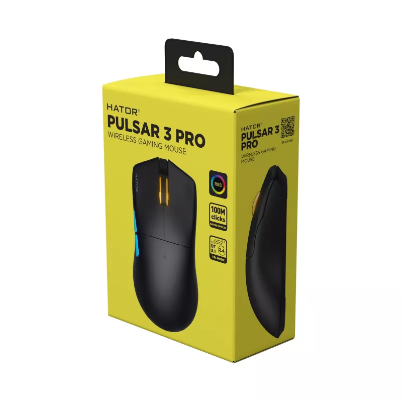 HATOR Pulsar 3 PRO Wireless ποντίκι gaming δεξιόχειρο RF Wireless + Bluetooth + USB Type-A οπτικό 30000 DPI