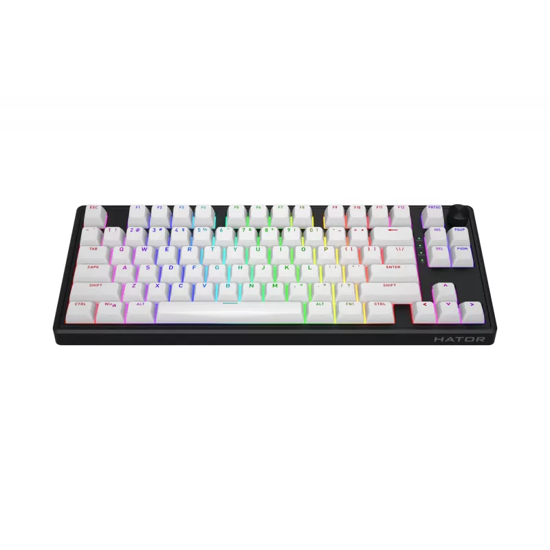 HATOR Skyfall Wireless 80 Πληκτρολόγιο Gaming USB + RF Wireless + Bluetooth QWERTY US English Μαύρο, Λευκό