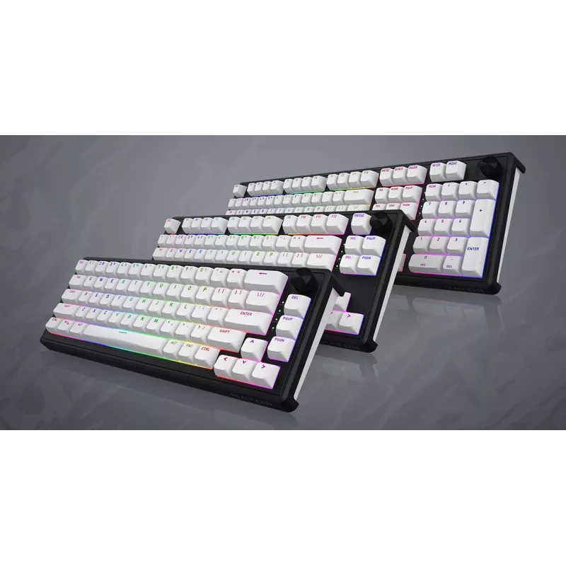 HATOR Skyfall Wireless 80 Πληκτρολόγιο Gaming USB + RF Wireless + Bluetooth QWERTY US English Μαύρο, Λευκό