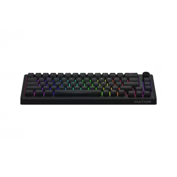 HATOR Skyfall 65 Ενσύρματο, Μηχανικό, USB-C, Aurum Sterling, 70M Πατήματα, RGB, Μαύρο, 790g
