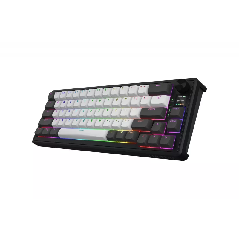 HATOR Skyfall Pro Wireless 65 Πληκτρολόγιο Gaming USB + RF Wireless + Bluetooth QWERTY US English Μαύρο, Γκρι