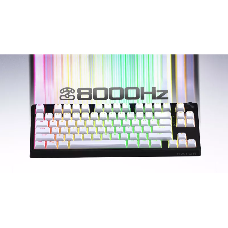 HATOR Skyfall 65 MAG ULTRA 8K Πληκτρολόγιο Gaming USB QWERTY US-Αγγλικά Μαύρο, Λευκό
