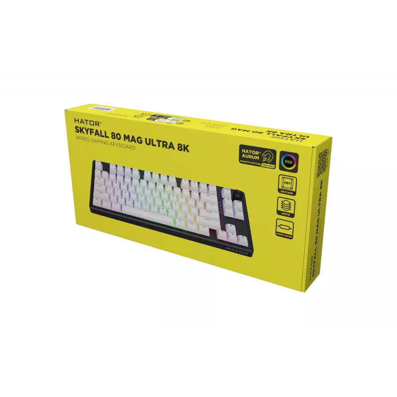 HATOR Skyfall 80 MAG ULTRA 8K πληκτρολόγιο Gaming USB QWERTY US-Αγγλικά μαύρο, λευκό