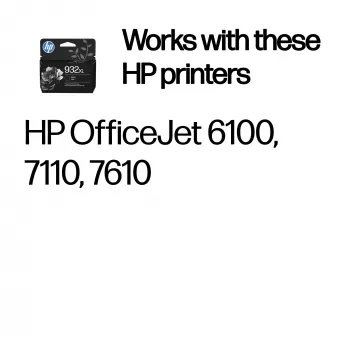 HP 932XL Μεγάλης χωρητικότητας Μαύρο Γνήσιο μελανοδοχείο, Μαύρο, 1 τεμ., 1000 σελίδες