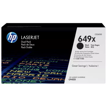 HP 649X Συσκευασία 2 τεμ. Υψηλής απόδοσης Μαύρο Γνήσια μελανοδοχεία τόνερ LaserJet