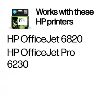 HP 934XL High Yield μαύρο γνήσιο μελανοδοχείο, μαύρο, 1 τεμ., 1000 σελίδες