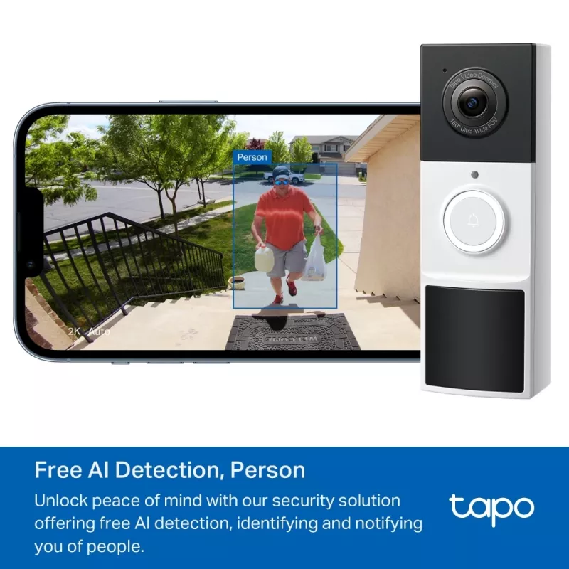 Βιντεοθυροτηλέφωνο TP-Link Tapo D210 3 MP μαύρο λευκό