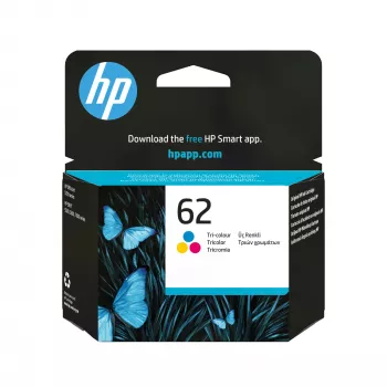 HP 62 Tri-Color γνήσιο μελανοδοχείο, κυανό, ματζέντα, κίτρινο, 1 τεμάχιο, 165 σελίδες