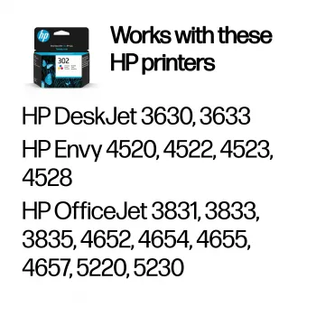 HP 302 Tri-color γνήσιο μελανοδοχείο, κυανό, ματζέντα, κίτρινο, 1 τεμ., 150 σελίδες