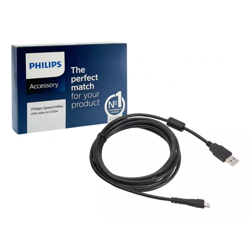 Philips 1 X για SpeechMike III καλώδιο USB 2,4 m USB A μαύρο