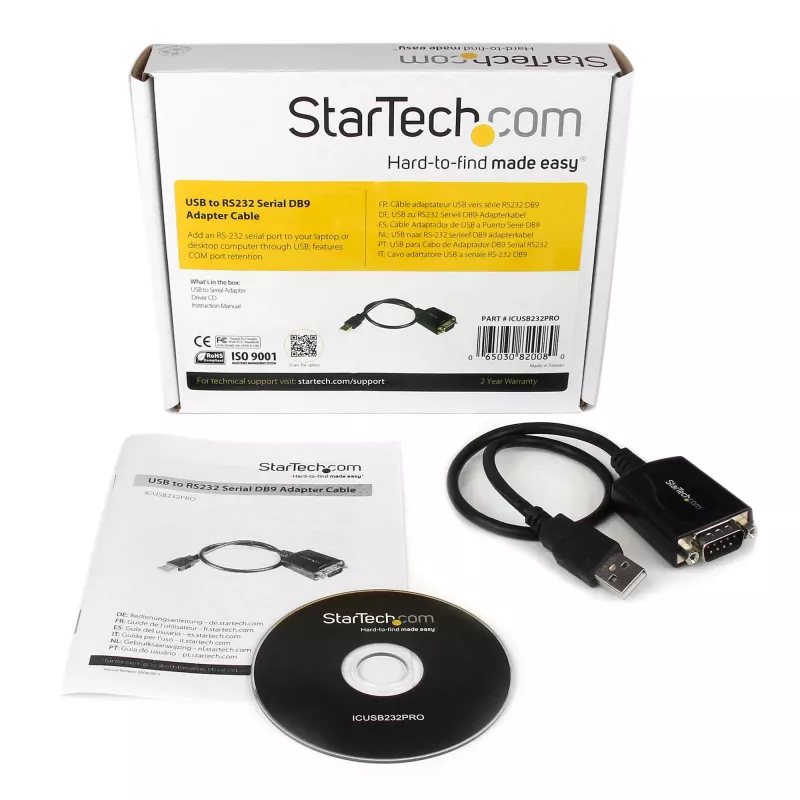 StarTech.com Καλώδιο Προσαρμογέα USB σε Σειριακό RS232 DB9 1 ft με Διατήρηση COM