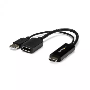 StarTech.com Προσαρμογέας HDMI σε DisplayPort - 4K 30Hz, 3840 x 2160 Pixel, 1080p, 720p, 120 Hz, Μαύρο, MegaChips - STDP2600, Ενεργός Μετατροπέας Βίντεο