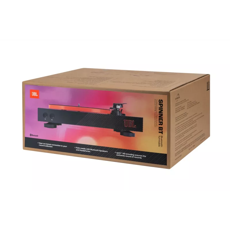 JBL Spinner BT πικάπ με ιμάντα μαύρο, πορτοκαλί