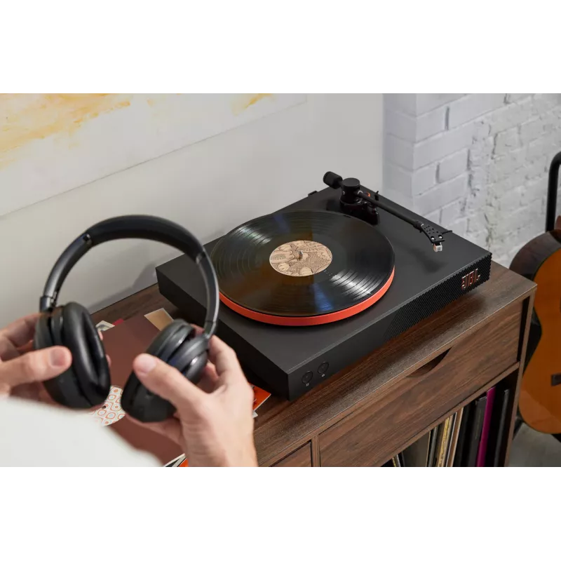 JBL Spinner BT πικάπ με ιμάντα μαύρο, πορτοκαλί