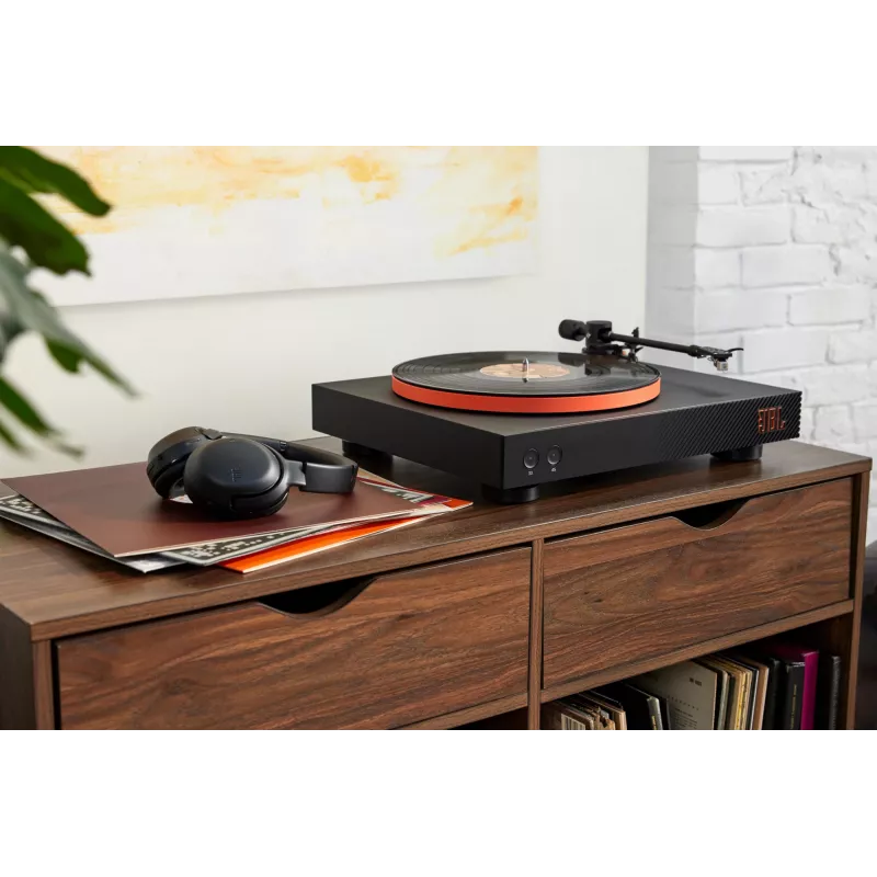 JBL Spinner BT πικάπ με ιμάντα μαύρο, πορτοκαλί