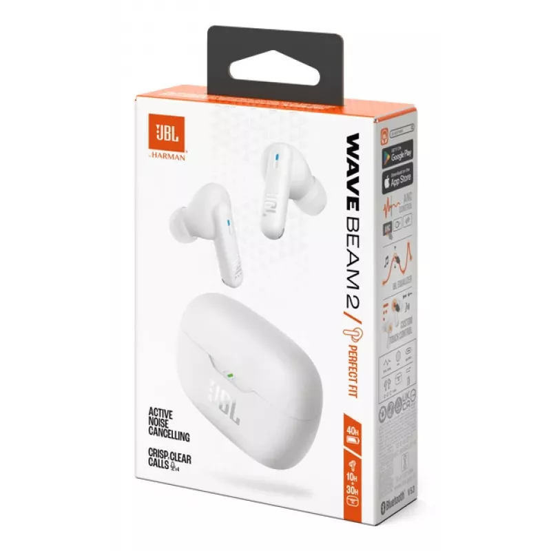 JBL Wave Beam 2 Ασύρματα ακουστικά In-Ear Κλήσεις/Μουσική Bluetooth Λευκό
