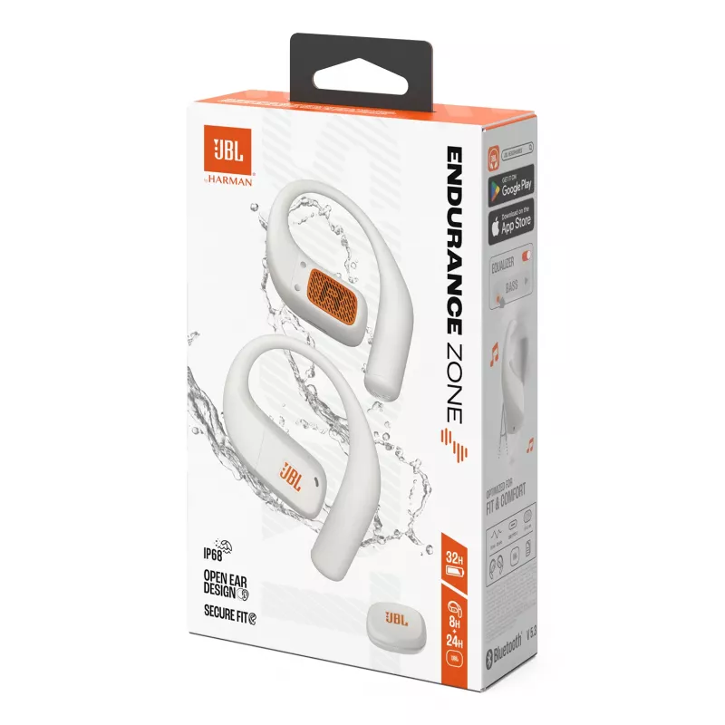 JBL Endurance Zone Ακουστικά Ασύρματα Open-Ear Αθλητικά Bluetooth Λευκό