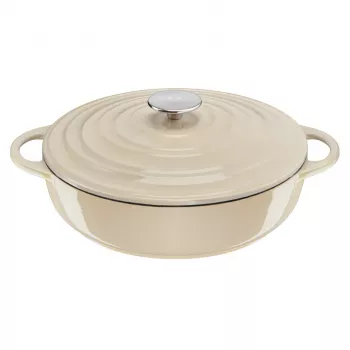Tefal Τηγάνι σερβιρίσματος από χυτοσίδηρο LOV E25972, στρογγυλό 3,8 L, 28 cm, μπεζ