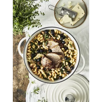 Tefal Τηγάνι σερβιρίσματος από χυτοσίδηρο LOV E25972, στρογγυλό 3,8 L, 28 cm, μπεζ