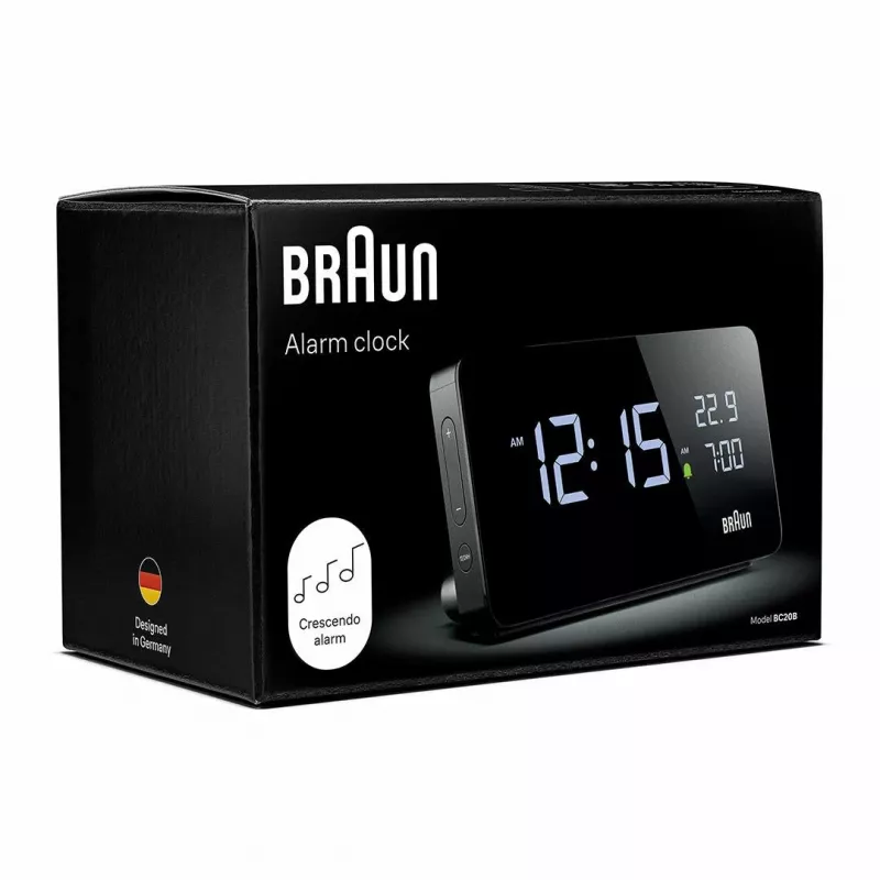 Braun BC20BEU Επιτοίχιο/επιτραπέζιο ρολόι Ψηφιακό ρολόι Ορθογώνιο Μαύρο