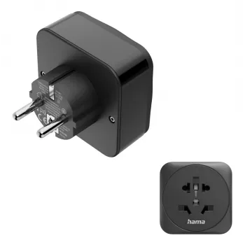 Hama 00223460 Αντάπτορας βύσματος ρεύματος Type E/F Hybrid Universal Μαύρο