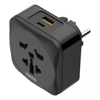 Hama 00223460 Αντάπτορας βύσματος ρεύματος Type E/F Hybrid Universal Μαύρο