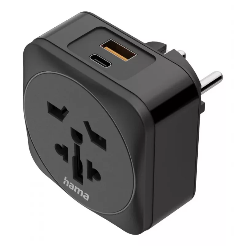 Hama 00223460 Αντάπτορας βύσματος ρεύματος Type E/F Hybrid Universal Μαύρο