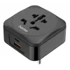 Hama 00223460 Αντάπτορας βύσματος ρεύματος Type E/F Hybrid Universal Μαύρο