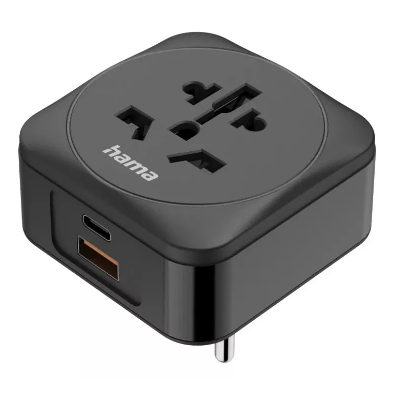 Hama 00223460 Αντάπτορας βύσματος ρεύματος Type E/F Hybrid Universal Μαύρο